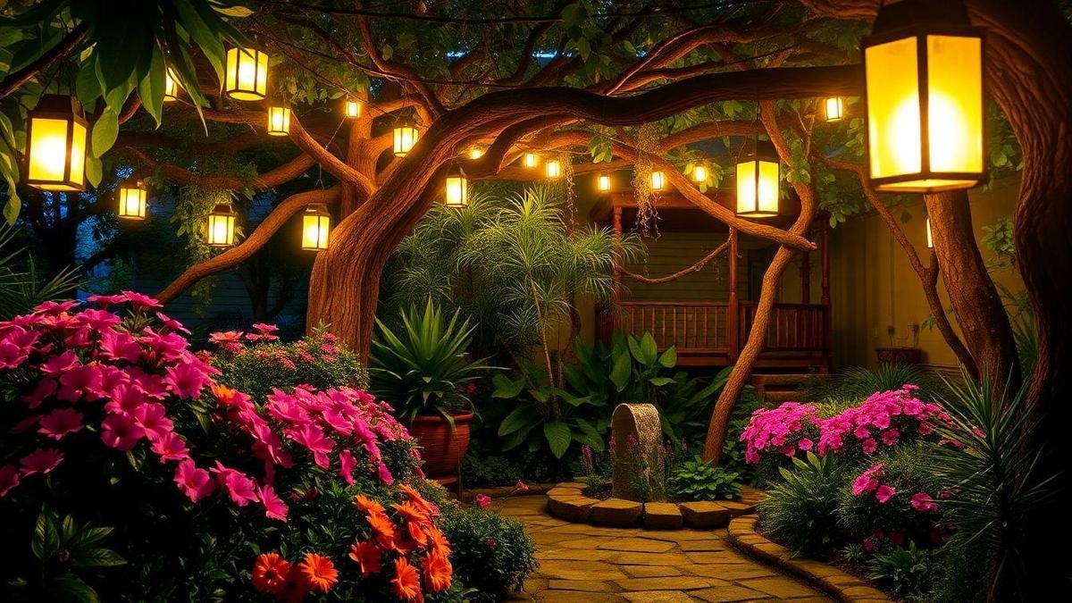 Criando Atmosfera Noturna no Jardim