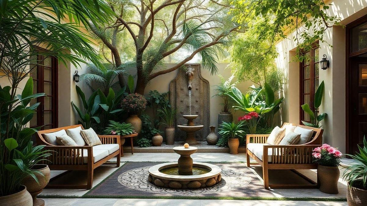 Decoração de Espaços Verdes com Móveis e Acessórios