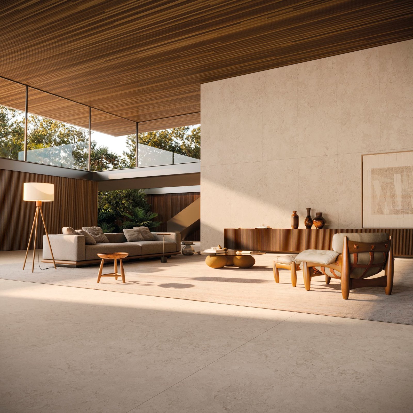 Porcelanato Aeterna Portobello: Inovação recria travertino clássico - Imagem do artigo original